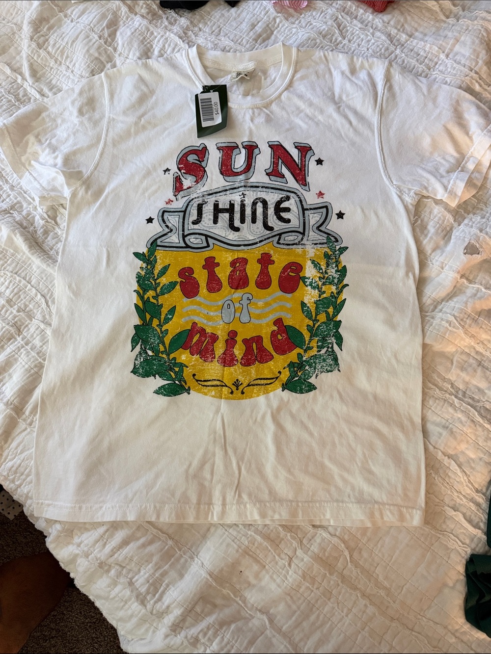 White 'Sunshine State of Mind' Graphic Tee